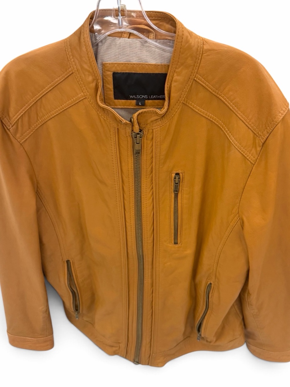 Vintage Wilsons Leather Men’s L Cognac Leather Moto Racer Jacket - Picture 15 of 15